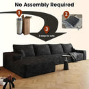 136" Sectional Couches for Living Room Modern Modular Sofa with L-Shape Couchs Upholstered Boneless Couch Deep Seat Sectional Couch with Chaise (Black, Left Facing Chaise+3Seaters) by CozyNest Decor