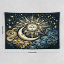 HZOHNAGO Sun Moon Tapestry Boho Golden Stars Pattern Printed Wall Tapestry Wall Hanging for Bedroom Living Room Dorm 60" W x 40" H by CozyNest Decor