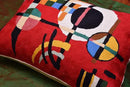 Lumbar Kandinsky Red Modern Pillow Cover Counterweights Mid Century Chair Cushions Red Abstract Pillowcase Red Contemporary Pillowsham Couch Cushions Handmade Wool Size 14x20 by CozyNest Decor