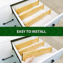 VaeFae 3 Pack Bamboo Drawer Dividers, 4" High Adjustable 16.6" - 21.8" Clothes Drawer Organizers, Expandable Separators for Bedroom/Bathroom/Kitchen/Office Storage by CozyNest Decor