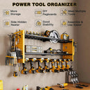 Power Tool Organizer Wall Mount,Cordless Drill Hanger Storage Rack 8 Drill Holder,3 Layers Heavy Duty Power Tool Storage Rack(Yellow) by GreenHaven Gardens