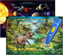 Bilingual Interactive for Kids Talking Dinosaur Space Poster for Kids Learning and Educational Toys,Talking Educational Dinosaur Toy for Ages 3 to 12 Years Old,Space Theme Wall Decor for Preschool by TinyTreasures Baby Boutique