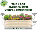 Galvanized Raised Garden Beds Outdoor // 4×2×1 ft (2-Pack) Planter Raised Beds for Gardening, Vegetables, Flowers // Large Metal Garden Box (White) // Patented Tool-Free Design by GreenHaven Gardens