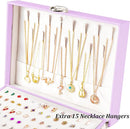 Earrings Jewelry Box for Girls, 5 Layers Jewelry Organizer with Earring Holder Organizer for Girls Earring Organizer Jewelry Boxes for Women Earrings and Necklaces Jewelry Box Organizer Violet by TinyTreasures Baby Boutique