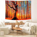 Delur Sunset Forest Tapestry Tree of Life Tropical Rainforest Landscape Tapestry Wall Hanging Scenic Nature Woodland Natural Sunrise Headboard for Bedroom Living Room Home Decor (59.1" x 78.7") by CozyNest Decor