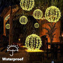 Flacchi Hanging Iron Sphere Lights with Artificial Greenery – 12Inch 120 LED Waterproof Outdoor/Indoor Decor Ball Light with Timer & 8 Modes – 2 Pack for Garden, Christmas, Weddings (Warm White) by GreenHaven Gardens
