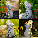 Goodeco Solar Cat Garden Statue - Outdoor Cat Decor with Solar Butterfly & Succulent Flowers LED Lights for Cat Lovers and Garden Enthusiasts - Ideal Gifts for Mom & Birthdays by GreenHaven Gardens