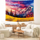 Delur Mountain Tapestry Sunset Forest Tree Nature Tapestry Wall Hanging Sunrise Psychedelic Scenic Landscape Headboard for Bedroom Living Room Home Decor (59.1" x 78.7") by CozyNest Decor