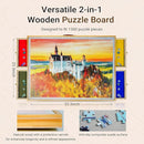 Elegant Wood Grain 2-in-1 Rotating & Tilting Puzzle Board 1500 Pieces, 36"x26" Wooden Board with Drawers, Lazy Susan Base, Cover, Storage Trays & Handle, Gift for Adults & Seniors by TinyTreasures Baby Boutique