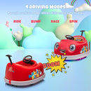 12V Dual Battery Electric Ride on Kids Bumper Car w/Remote Control,360 Degree Spin,Push Rod Rocker Horse Function,3-Speeds Babies & Toddlers Bumping Car Ride on Toy Gift for 1-4 Years Children (Red) by TinyTreasures Baby Boutique