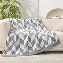 Snuggle Sac Chevron Throw Blanket for Couch, Reversible Super Soft Warm Blankets Cozy Knit Fuzzy Plush Lightweight Throws for Sofa, Bed, Camping,Grey,50x60 inches by TinyTreasures Baby Boutique