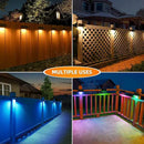 Aulanto Solar Fence Lights 8 Pack-Plus,100 Lumen Big Outdoor Solar Light IP65 Waterproof, Warm White and 10 RGB Modes,Fence Lights Otdoor Solar Lighting for Backyard,Garden,Fence,Wall,Deck,Stairs. by GreenHaven Gardens