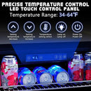 Albott Beverage Refrigerator-24 In fridge with Glass Door, Adjustable Shelves and LED Touch Panel, Under Counter Design for Wine Beer, Built-In or Freestanding Use, 34-64℉ by CozyNest Decor