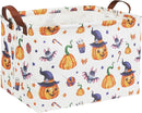HIYAGON Rectangular Halloween Basket Trick or Treat Basket for Kids Boys and Girls Pumpkin Candy Box for Halloween Parties Cute Storage Bin Organizer Box Room Decor(Pumpkin) by TinyTreasures Baby Boutique