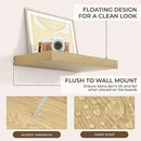 RICHFOCUS 16Inch Floating Shelves for Wall 2 Pack Shelves for Bedroom|Kitchen|Bathroom Wall Mounted Rustic Wood Floating Shelf with Invisible Brackets for Books|Storage|Decor, Oak by CozyNest Decor