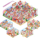 DIY 3D House Stickers, Cute 3D Cartoon Scene for Adult Kids Relief Stress Pass The Time,Cute Make Your Own House Stickers for Gifts Paint by Sticker.(4 Set) by TinyTreasures Baby Boutique