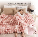 Cozy Faux Fur Throw Blanket for Couch-Warm Fuzzy Throw Blanket, Soft Plush Thick Bubble Blankets for Bedroom and Living Room, Furry Luxury Blanket, 50 x 60, Tie-Dye Pink by CozyNest Decor