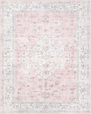 LIVEBOX Pink 8x10 Area Rug for Bedroom Girls, Boho Washable Rugs for Living Room Nursery, Non-Slip Indoor Soft Carpet Low-Pile Farmhouse Carpets for Dining Room Kids Playroom, Pink by TinyTreasures Baby Boutique