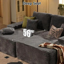 ovios 81" Oversized Sectional Double Lounge Chaise with Cloud Plush Sofa Bed, No Assembly Required, Fluffy Modern Sleeper Loveseat Chair for Indoor Living Room Bedroom Reading, Grey (Plush Fabric) by CozyNest Decor