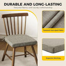 downluxe Indoor Chair Cushions for Dining Chairs, Soft and Comfortable Textured Foam Kitchen Chair Pads with Ties and Non-Slip Backing, 16" x 16" x 2", Khaki, 6 Pack by CozyNest Decor
