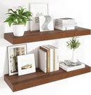 Heimlove 12 Inch Deep Floating Shelves, 48 x 12 inches Long Wall Shelf, Large Display Shelf & Storage Shelf, Rustic Wood Wall Shelves for Fireplace Mantel, Set of 2(Walnut) by CozyNest Decor
