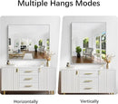 Silver Bathroom Mirror for Wall, 30x36 Inch Rectangle with Metal Frame, Modern Vanity for Bathroom Living Room, Entryway Hangs Horizontal or Vertical by CozyNest Decor