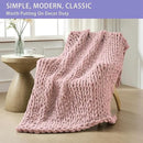 Bigacogo Chunky Knit Throw Blanket for Couch, 60x80 inches, 100% Hand Knitted with Thick Jumbo Chenille Yarn, Cozy Soft Large Rope Knot Cable Crochet Blankets for Sofa Bed Living Room, Dusty Pink by CozyNest Decor