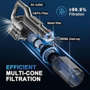 Cordless Vacuum Cleaner, Powerful Battery Vacuum Cleaner Cordless with LED Touch Screen & 2 Speeds, Lightweight Stick Vacuum Cleaners for Home, Pet Hair & Hardwood Floor,Silver by CozyNest Decor