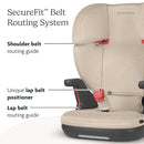UPPAbaby Alta V2 High Back Booster Seat/Seven-Position, Active Support Headrest for Growing Children/SecureFit Integrated Belt Guide + Positioner/Cup Holder Included/Kavneer (Almond Mélange) by TinyTreasures Baby Boutique