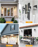 VIANIS Black Dusk to Dawn Outdoor Lights for House, 2 Pack Outdoor Wall Lights, Waterproof Porch Lights, Exterior Lighting Fixtures with Tempered Glass, for Porch, Garage, Doorway,Hardwired, Non-solar by GreenHaven Gardens