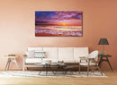 Beach Wall Art Sunset Canvas Pictures, Seascape Theme Art Wall Pictures, Coastal Ocean Wave Paintings,Modern Cloud Artwork for Bedroom Living Room Bathroom Home Office Decorations 20X40 Inches by CozyNest Decor