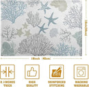 Summer Linen Placemats Set of 4 Nautical Coastal Theme Washable Non-Slip Heat Resistant Table Place Mat 12×18 Inch Ocean Beach Blue Grey Coral Starfish Place Mats for Kitchen Dining Table by CozyNest Decor