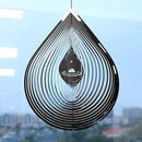 Wind Spinner 3D Stainless Steel Metal Sculptures Decorations, 3D Water Droplets Metal Wind Sculptures & Spinners for Indoor Outdoor Garden Decoration 12inch by GreenHaven Gardens