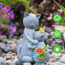 Solar Garden Statues Loving Cat Figurine Lights for Outside, Yard Decorations Outdoor, Garden Decor Unique Mothers Day Birthday Housewarming Gifts for Mom, Women by CozyNest Decor
