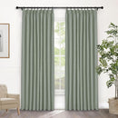 Macochico Pinch Pleated Full Blackout Curtains for Bedroom Living Room Fog Green Linen Curtains Thermal Insulated and Noise Reducing Window Panels with Tieback Shabby Chic Decor 84”Wx84”L 1 Panel by CozyNest Decor