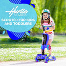 Hurtle 3-Wheeled Scooter for Kids - Wheel LED Lights, Adjustable Lean-to-Steer Handlebar, and Foldable Seat - Sit or Stand Ride with Brake for Boys and Girls Ages 1-14 Years Old by TinyTreasures Baby Boutique
