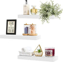 Sorbus Floating Shelves for Wall, Bathroom Shelves Wall Mounted for Kitchen, Bedroom, Bathroom Storage Over Toilet, Hanging Book Shelf for Wall Home Decor Living Room (White, 3 Pack) by CozyNest Decor