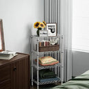 1000 lbs 4 Tier Shelf Metal Storage Shelves Wire Rack Closet Organizers with PP Board for Garage Kitchen Bathroom Laundry Chrome 11.8" D x 21.7" W x 39.5" H by CozyNest Decor
