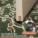 BEQHAUSE Dirt Trapper Door Mat 32" x 48", Non-Slip Entryway Rugs Washable, Floor Mat Stain Resistant and Absorbent Welcome Mat for Front Back Door, Muddy Wet Shoes & Paws, Green and Vining Floral by CozyNest Decor