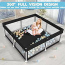 TOREVSIOR Foldable Baby Playpen with Mat, 50"×50" Collapsible Play Pen for Babies and Toddlers, Indoor & Outdoor Kids Safety Play Pen, Portable Play Yard, Foldable Baby Playpen with 50 Ocean Balls by TinyTreasures Baby Boutique