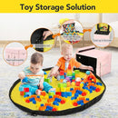Kids Toy Box Chest Storage with Lid and Big Play Mat for Boys and Girls,Collapsible Fabric Toy Building Bricks Storage Container Organizer Bin with Rug for Playroom and Nursery Organization by TinyTreasures Baby Boutique