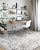 Washable Area Rugs 8'x10' Non-Slip Modern Abstract Soft for Living Room Entryway Bedroom Nursery, Print Pattern, Gray White Grey by TinyTreasures Baby Boutique