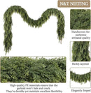 N&T NIETING 9ft Christmas Cedar Garland with Realistic Soft Thickness Pine, Artificial Green Faux Cedar Pine Garland for Fireplace Mantle Fireplace Indoor Outdoor Holiday Party Home Decoration by CozyNest Decor