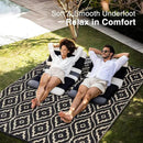 OLANLY Outdoor Rug 6x9 ft Waterproof, Outdoor Plastic Straw Rug with Geometric Pattern Clearance, Reversible RV Mat for Patio, Camping, Balcony, Deck, Backyard, Black & Beige by CozyNest Decor