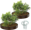 Galvanized Metal Planter Round Raised Garden Bed Kit for Gardening Outdoor Grow Garden Box Raised Flower Bed Round Galvanized Planter Outdoor 2PC 3x3x1ft by GreenHaven Gardens