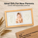Baby Hand and Footprint Kit - Clay Handprint Keepsake Frame, Newborn Nursery Picture Frame, Personalized New Mom Gifts for Baby Shower & Registry (Bamboo) by TinyTreasures Baby Boutique