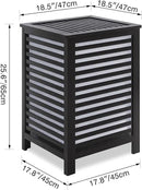 SMIBUY Double Laundry Hamper with Lid, 120L Bamboo Laundry Basket with Removable Liner Bag, 2-Section Clothes Divider Laundry Sorter for Laundry Room, Bathroom, Bedroom (Black) by CozyNest Decor