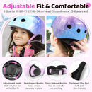 Vvinca Kids Toddlers Bike Helmet Adjustable for Ages 3-5-8 Years, Knee Pads and Elbow Pads Set Wrist Guard Sports Protective Gear Set for Roller Skate Bicycle Skateboard Scooter Girl Boy Birthday Gift by TinyTreasures Baby Boutique