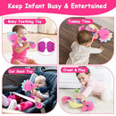 Baby Sensory Toys 0-6 3-6 Months Musical Stuffed Animal Plush Pink Seahorse for Infant 6-12 Month Tummy Time with Baby Mirror Newborn Crinkle Developmental Toy Girls Boys Birthday Gifts 0-3 4 5 Month by TinyTreasures Baby Boutique
