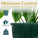 Sunnydaze Chalet Large Ceramic Plant Pot - Round Outdoor Glazed Ceramic Planter Pot with Drainage - Dark Green - 14.5" by CozyNest Decor